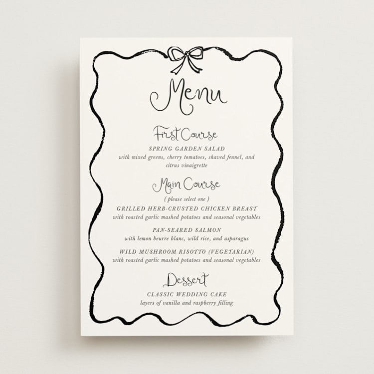 "quirky fun" - Menus in Tuxedo by Cass Loh - Front