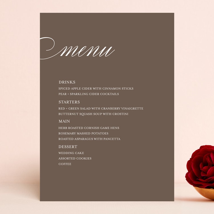"Sweet scallop" - Menus in Taupe by Annie Clark - Front