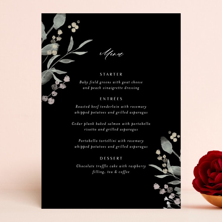 "Enchanted fields" - Menus in Noir by Jennifer Wick - Front