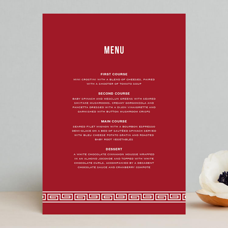"Double Happiness Seal" - Menus in Carmine by Lori James - Front