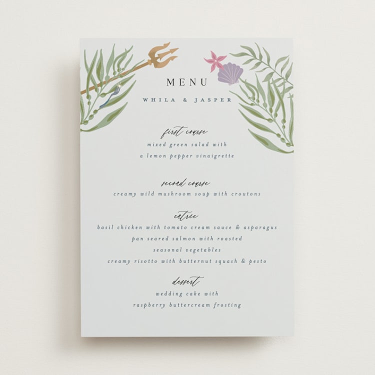 "Part Of Your World from Disney's Little Mermaid" - Menus in Sea by Alethea and Ruth - Front