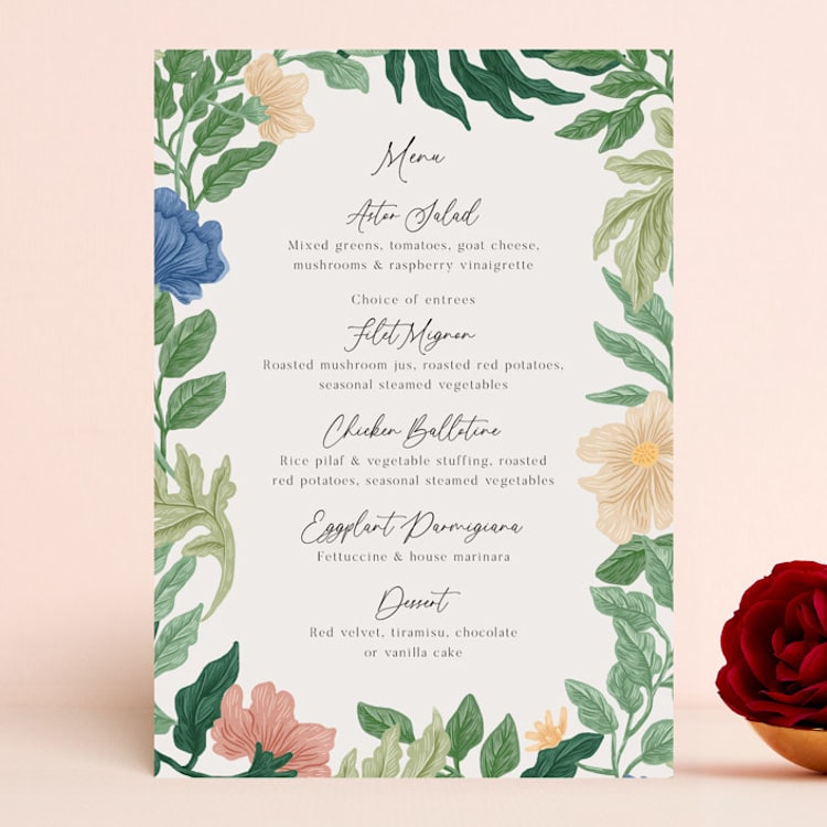 "Floral Garden" - Menus in Garden by Elly - Front