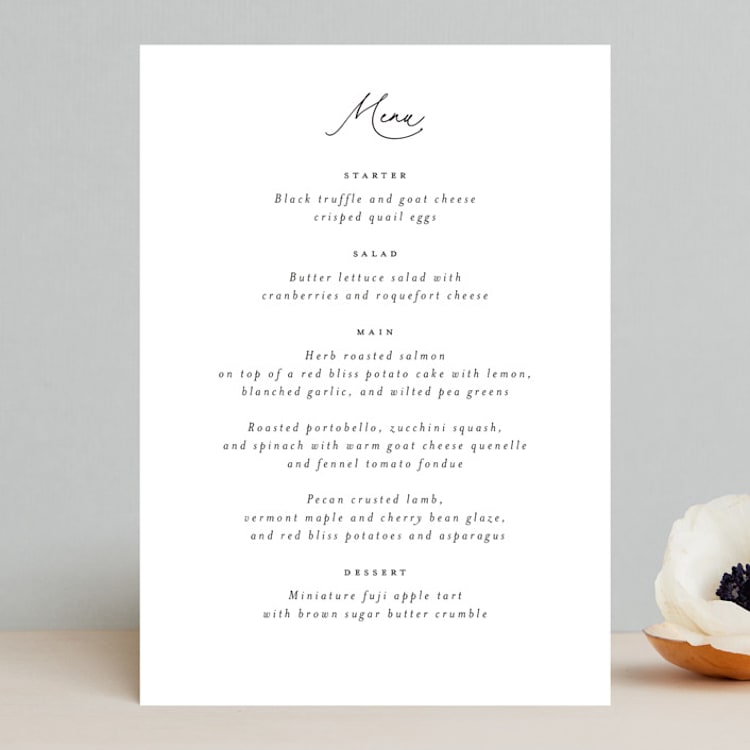 "Dashing" - Menus in Pearl by Benita Crandall - Front