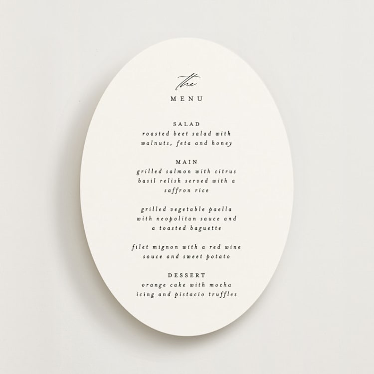 "Delicate Script" - Menus in Cotton by Angela Thompson - Front