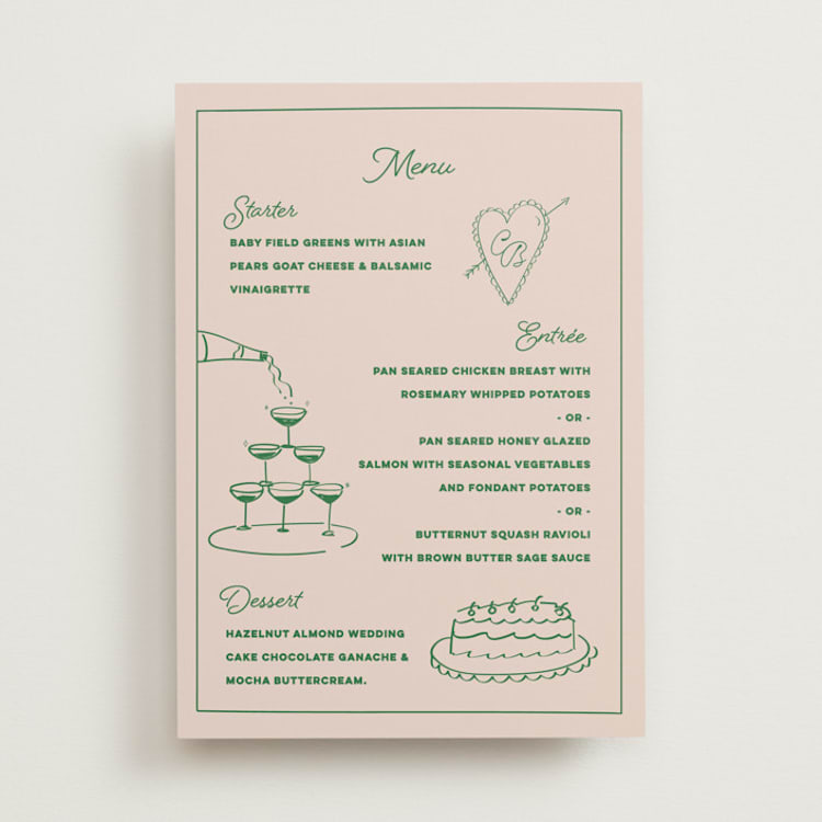 "Crazy Little Thing Called Love" - Menus in Avocado by Helena Vitto - Front