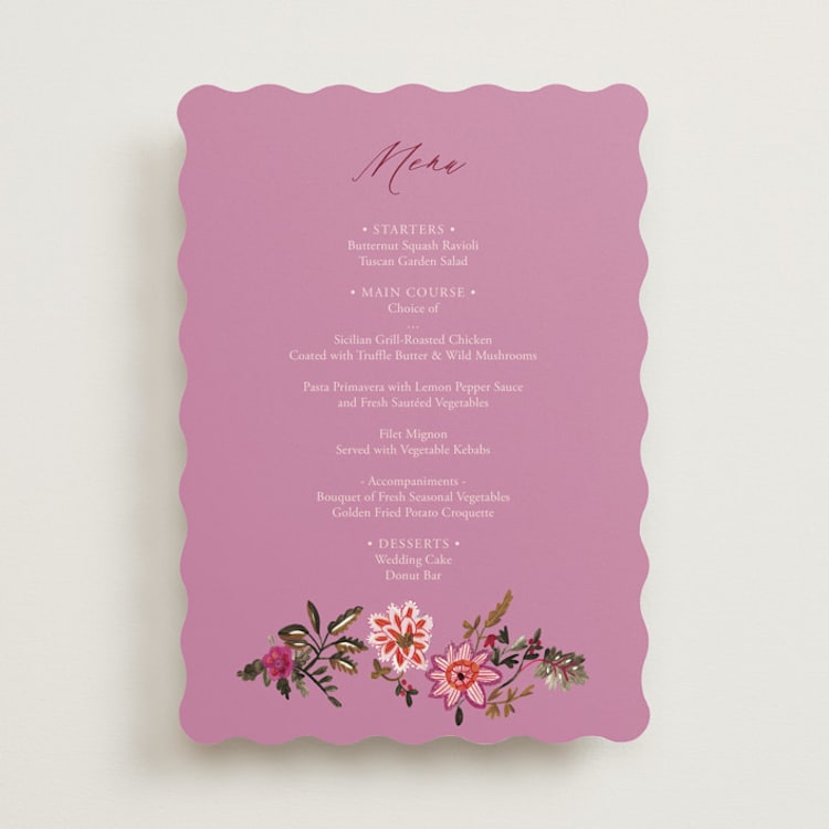 "Indian floral chintz lush" - Menus in Ivory by Caroline Bonne Muller - Front