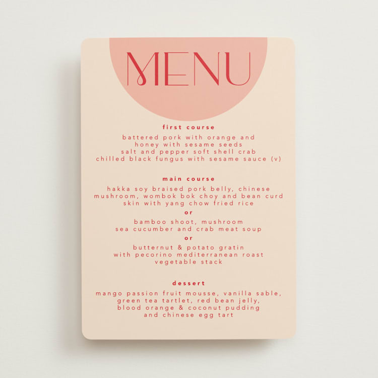"Unity" - Menus in Blossom by Hudson meet Rose - Front