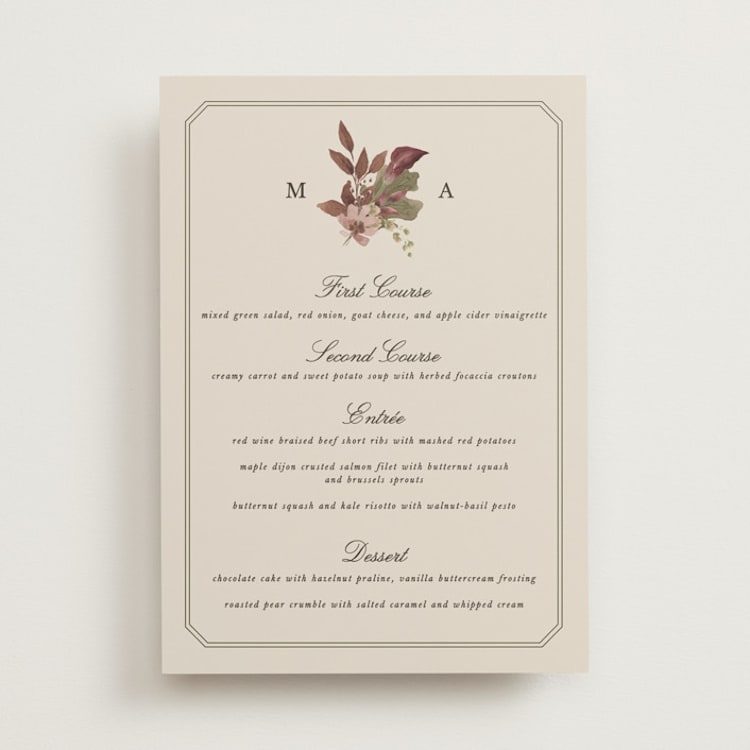 "Verdant" - Menus in Autumn by Kate Ahn - Front