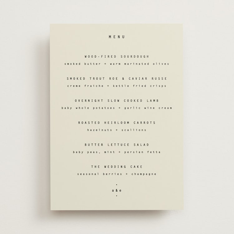 "Nonnette" - Menus in Vanilla by Blustery August - Front