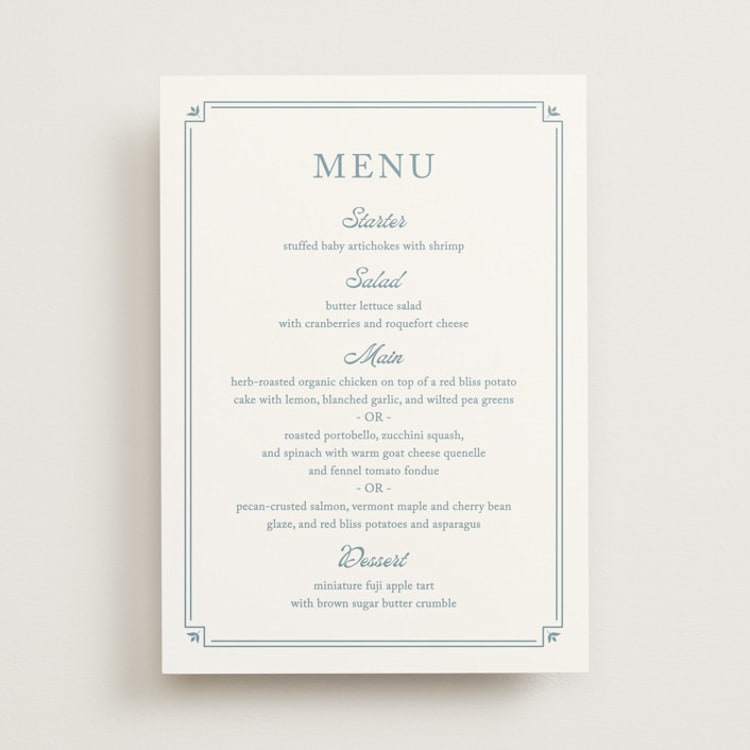 "Fleur Corner" - Menus in French by Carolyn MacLaren - Front