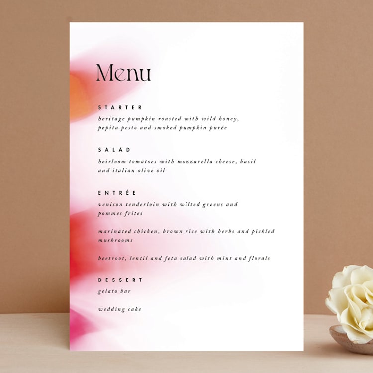 "Flamenco" - Menus in Hibiscus by Catherine Culvenor - Front