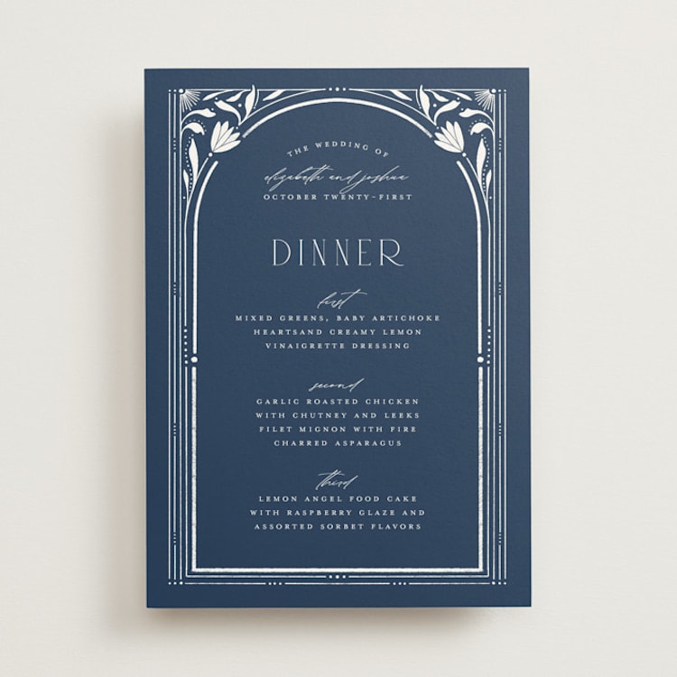 "Nouveau Frame" - Menus in Delphinium by Ashley DeMeyere - Front