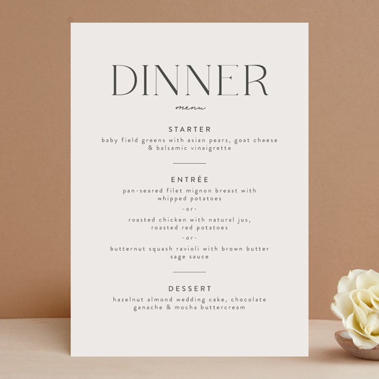 "classic names" - Menus in Ivory by Susan Asbill - Front