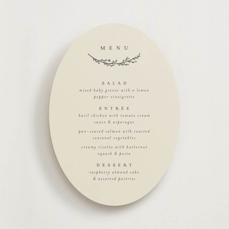 "Branched" - Menus in Almond by Brianne Larsen - Front