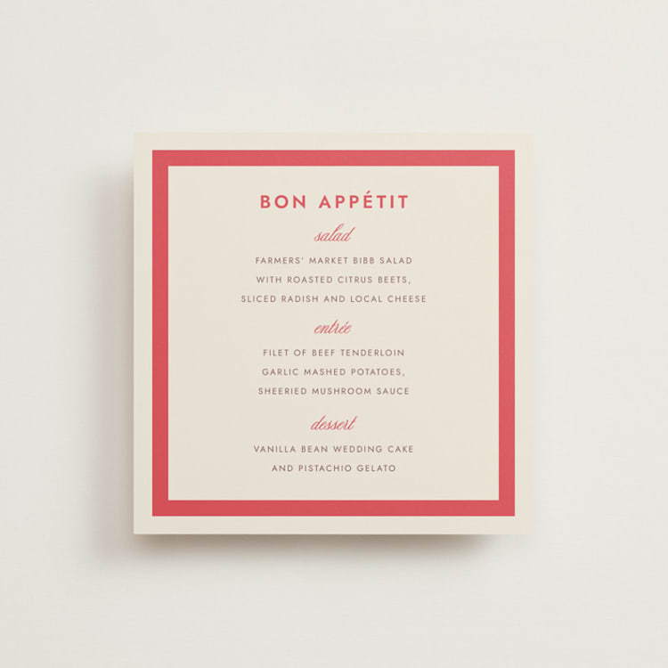 "Montauk" - Menus in Berry by Megan Davis - Front