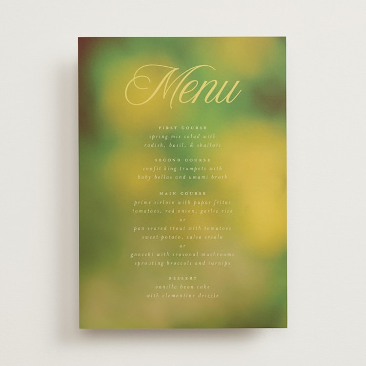 "Bloom" - Menus in Island Citrus by Morgan Kendall - Front