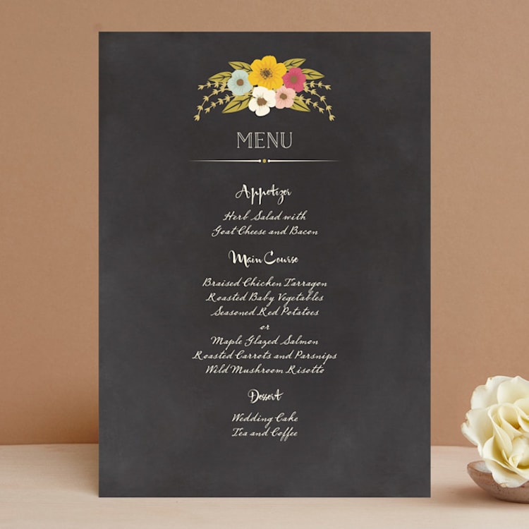 "Plentiful Blossoms" - Menus in Soft Peach by Faith Harlow - Front