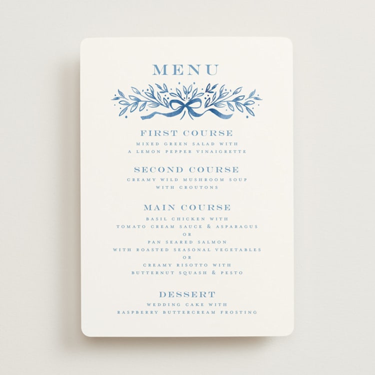 "Royal" - Menus in Cobalt by Petra Kern - Front