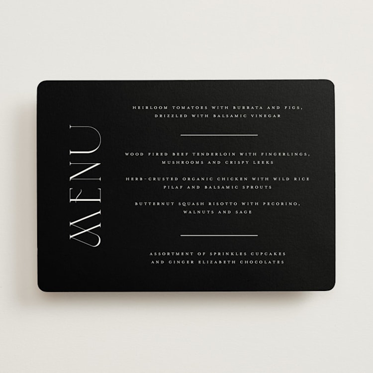 "Everly" - Menus in Pearl by Christie Garcia - Front