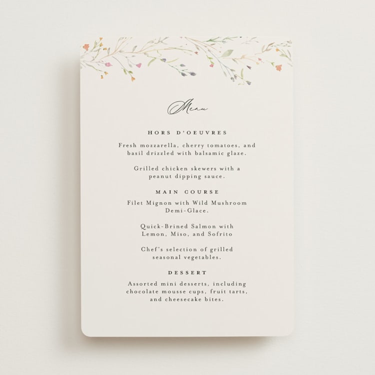 "delicate florals" - Menus in Snow by Lori Wemple - Front