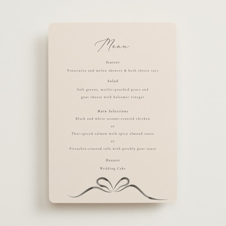 "Bow" - Menus in Tuxedo by Corinne Malesic - Front
