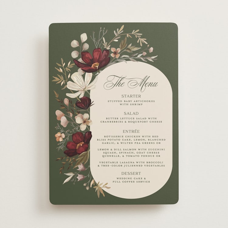 "fleur sauvage" - Menus in Vert by Erin Deegan - Front