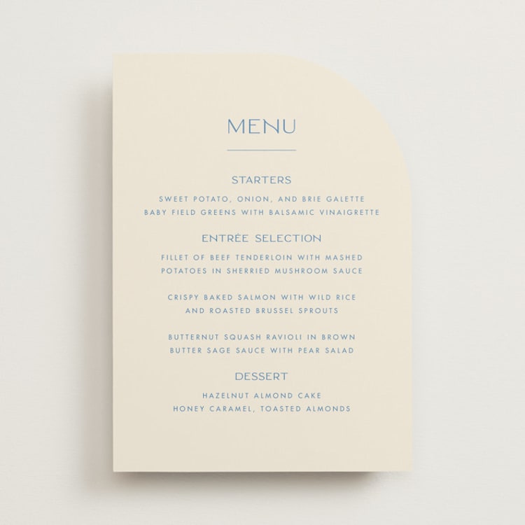 "Brooklyn" - Menus in Cerulean by Ellen Schlegelmilch - Front