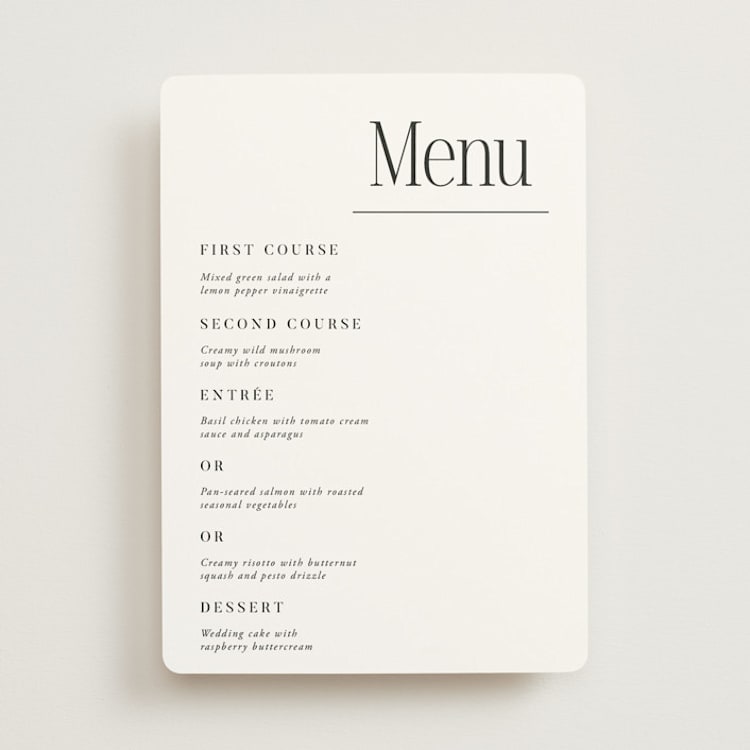 "Modern Space" - Menus in Cloud by Ashlee Townsend - Front