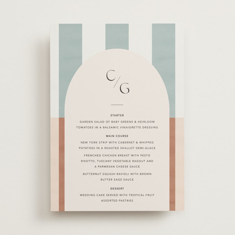 "Trois" - Menus in Almond by Blustery August - Front