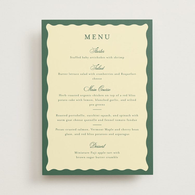 "Curved Frame" - Menus in Citrine by Emily Betts - Front