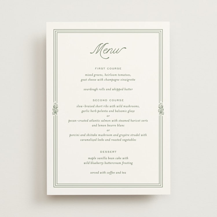 "Court" - Menus in Leaf by Kate Ahn - Front