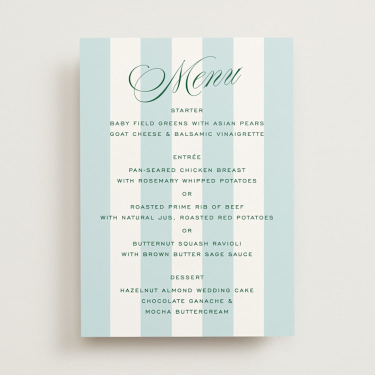"Palm Stripes" - Menus in Low Tide by Susan Zinader - Front