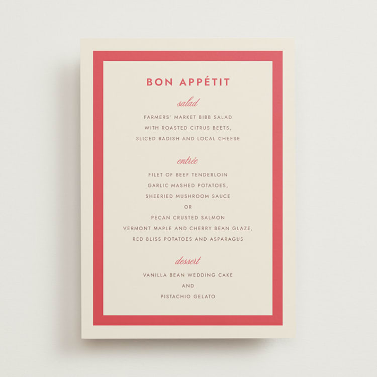 "Montauk" - Menus in Berry by Megan Davis - Front