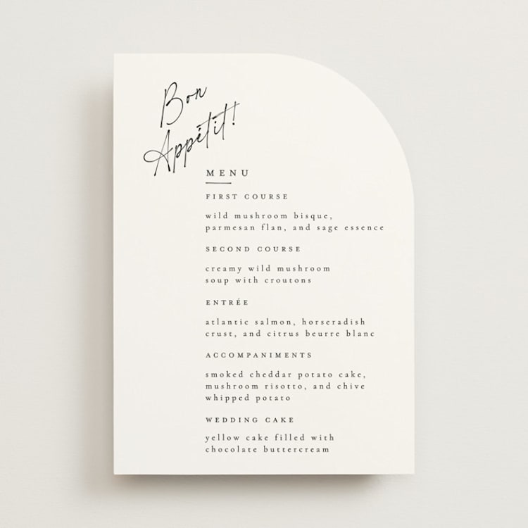 "Scripted Elegance" - Menus in Linen by Ana de Sousa - Front
