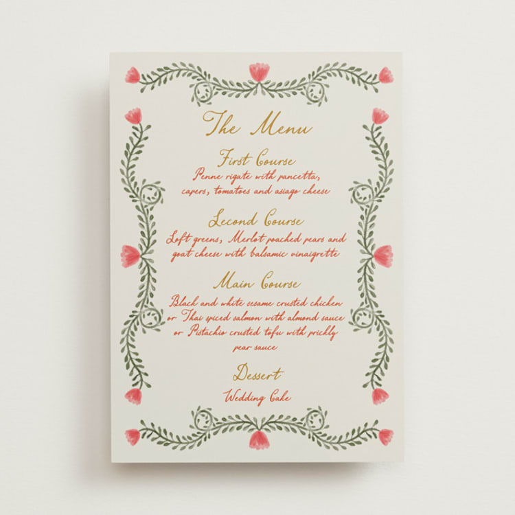 "Chantilly" - Menus in Sunset by Maja Cunningham - Front