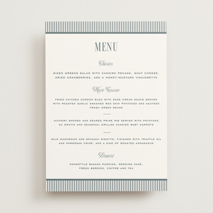 "Modern Stripes" - Menus in Capri by Emily Betts - Front