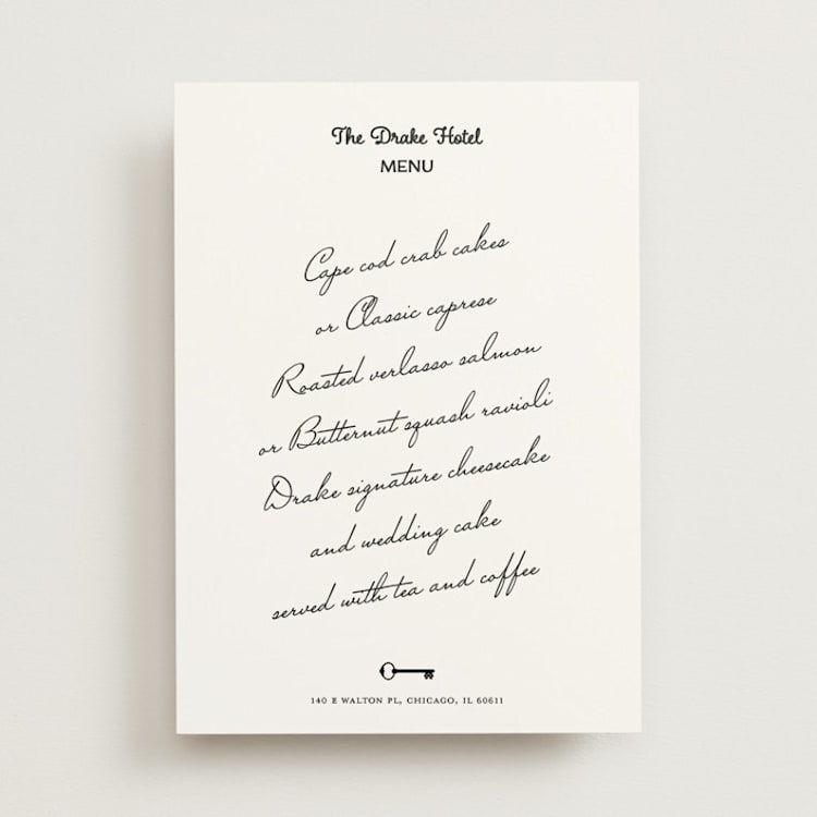 "Hotel" - Menus in Ivory by Studio Suku - Front