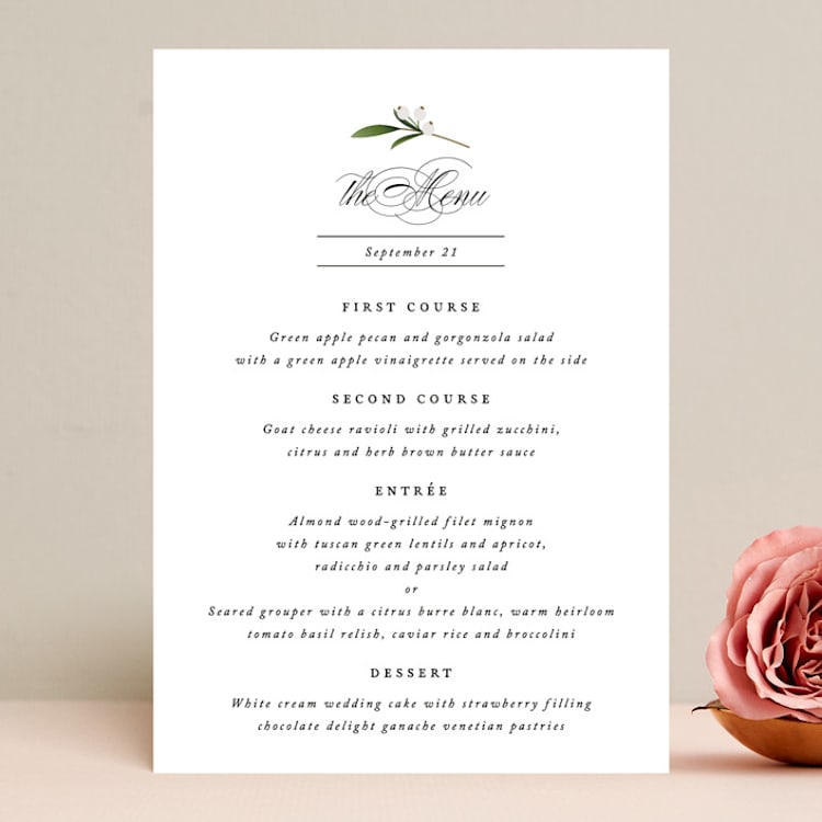 "Adorned Ampersand" - Menus in Cotton by Jennifer Postorino - Front