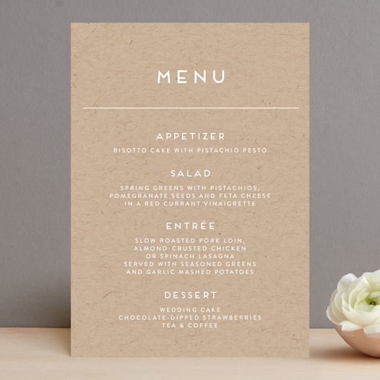 "Modern Stamp" - Menus in Kraft by seulghi - Front