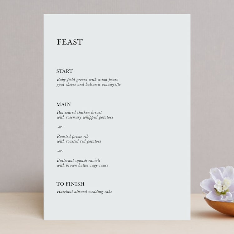 "Catherine" - Menus in Natural by Studio Griffin - Front