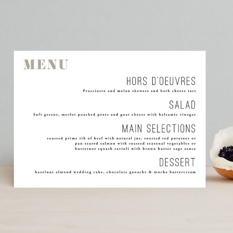 "and the adventure begins" - Menus in Diamond by Playground Prints - Front