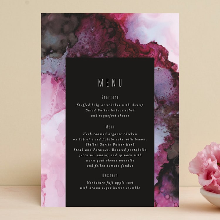 "Aurora" - Menus in Raspberry by Itsy Belle Studio - Front