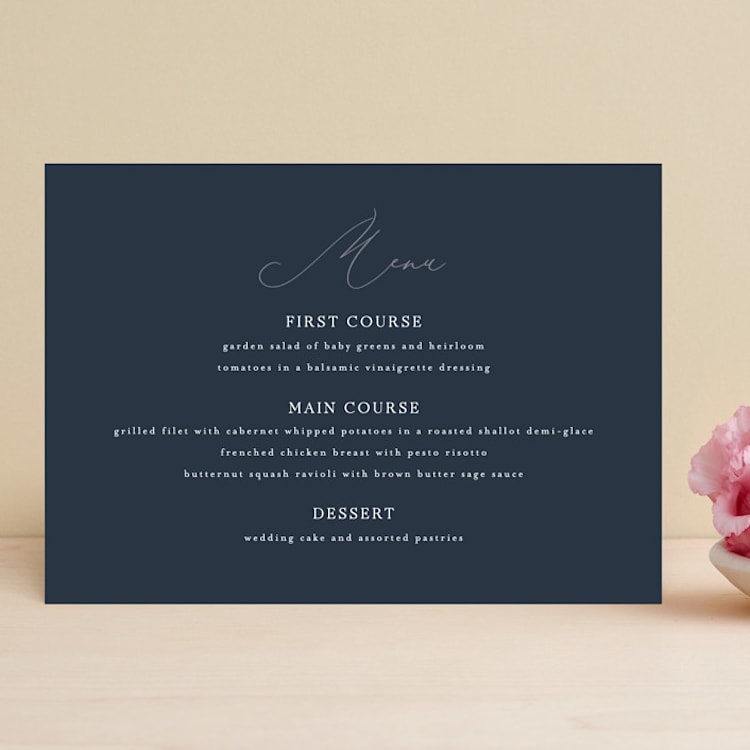 "Waltz" - Menus in Nightfall by Jula Paper Co. - Front