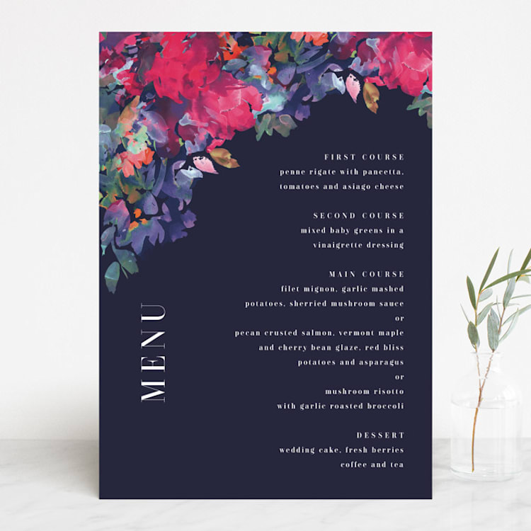 "Georgia" - Menus in Navy by Lori Wemple - Front