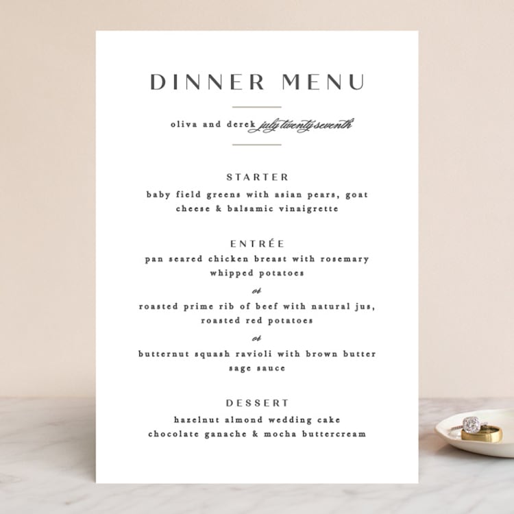 "Photographed" - Menus in Ecru by Creo Study - Front