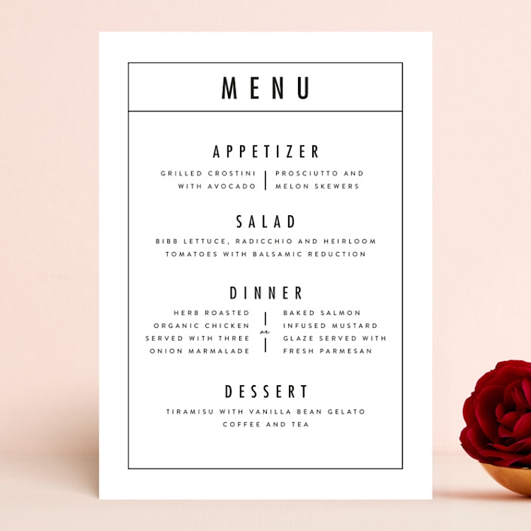 "Between the Lines" - Menus in Blazer by Fine and Dandy Paperie - Front