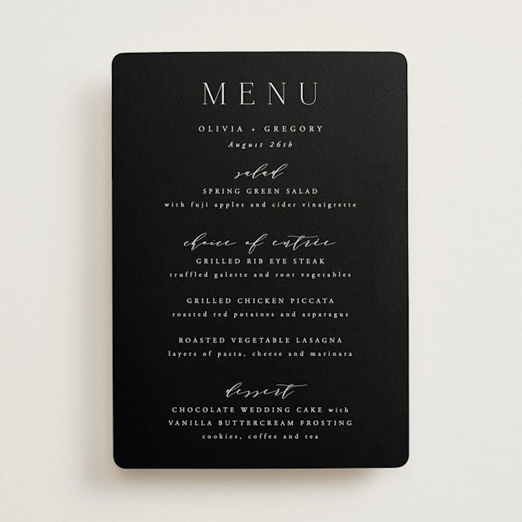 "Classy Type" - Menus in Lily by Hooray Creative - Front