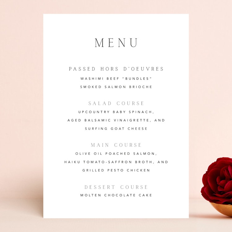 "Svelte" - Menus in Ivory by Erin Hodges - Front