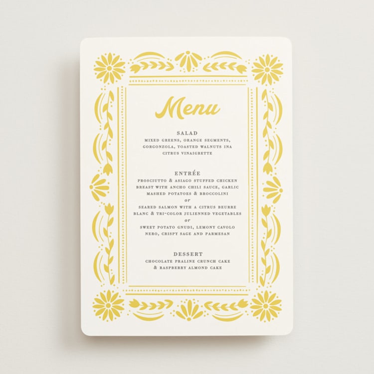 "Pretty Picado" - Menus in Sunshine by Jessie Steury - Front