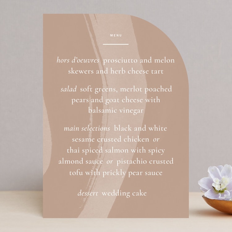 "Luna" - Menus in Latte by Blustery August - Front